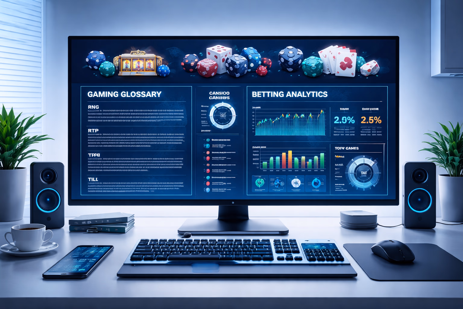 Un usuario concentrado revisando términos de apuestas y información de casino de Paripesa en una pantalla de escritorio en una habitación moderna.